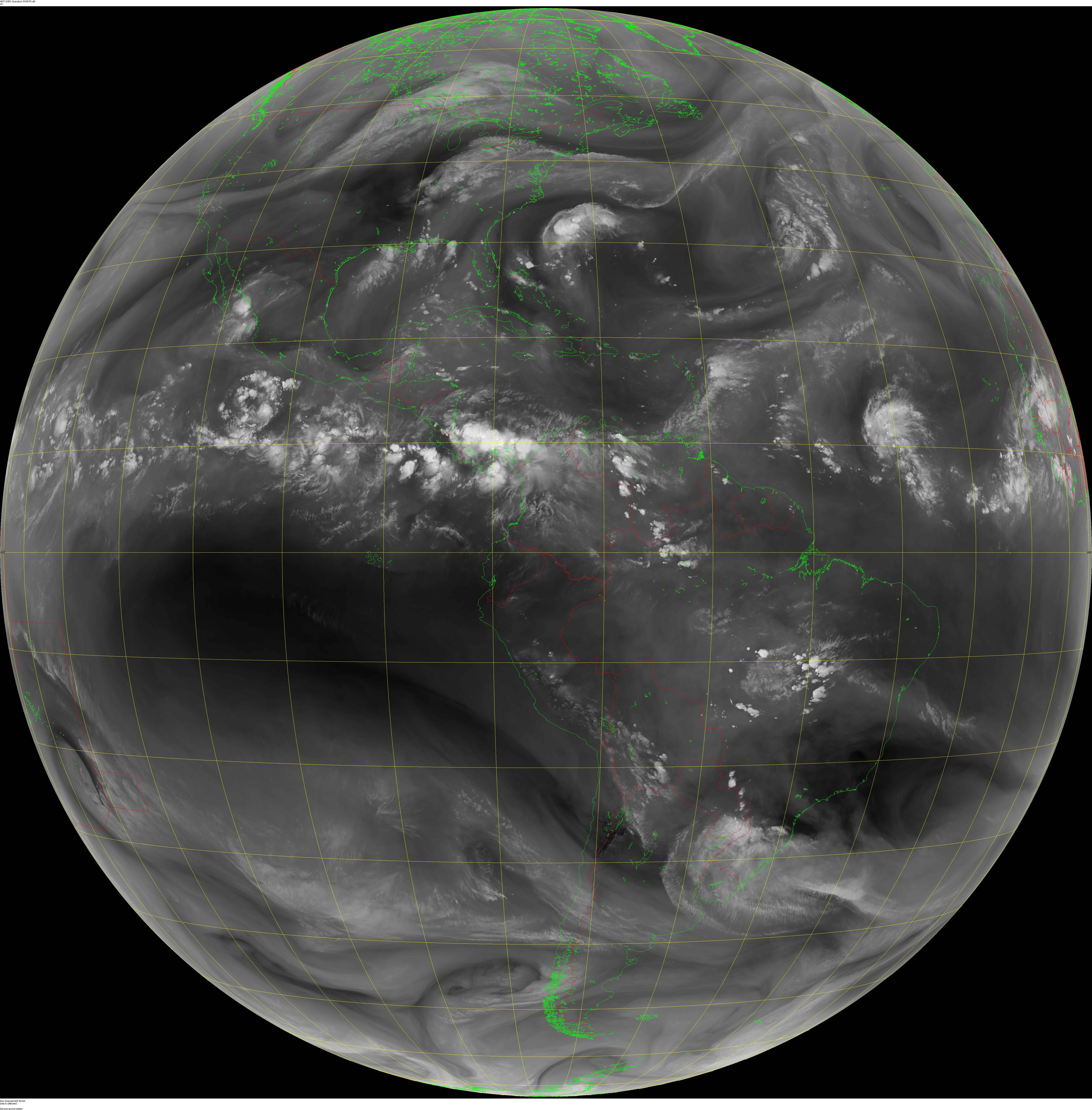 GOES-16 Water Vapor Band 8 Full Disk Imagery